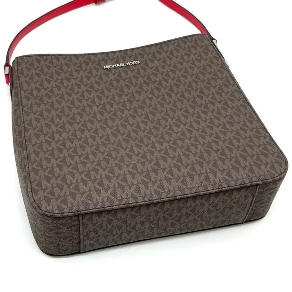 Michael Kors Large Messenger Crossbody Bag Brown/Red